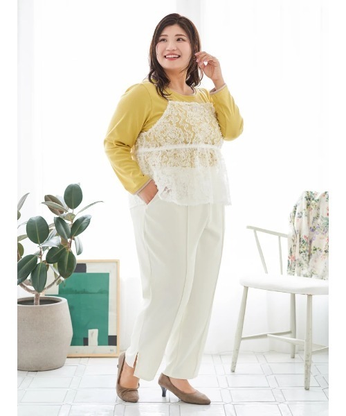 大きいサイズ】【Sasaki Mikiコラボ】[前後2WAY]レースリボンビスチェ