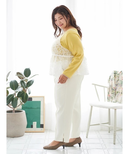 Re-J&SUPURE（リジェイアンドスプル）の「【大きいサイズ】【Sasaki Mikiコラボ】[前後2WAY]レースリボンビスチェ（キャミソール・レディース・オフホワイト/ブラック・XXX-LARGE/XX-LARGE/XXXX-LARGE）」の20枚目の写真