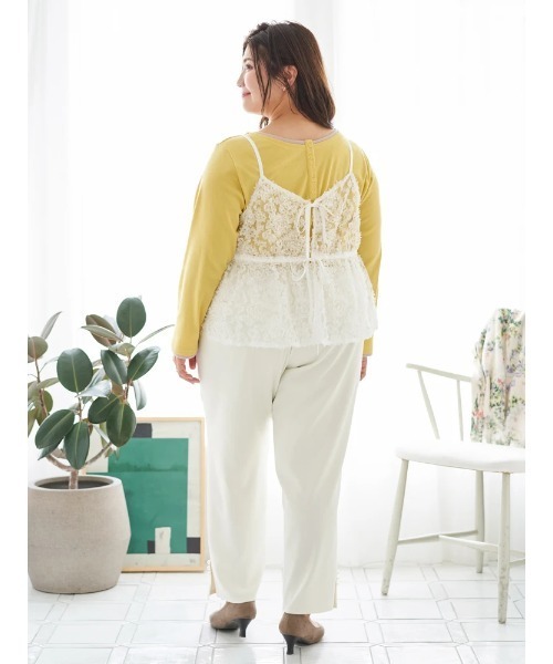 Re-J&SUPURE（リジェイアンドスプル）の「【大きいサイズ】【Sasaki Mikiコラボ】[前後2WAY]レースリボンビスチェ（キャミソール・レディース・オフホワイト/ブラック・XXX-LARGE/XX-LARGE/XXXX-LARGE）」の21枚目の写真