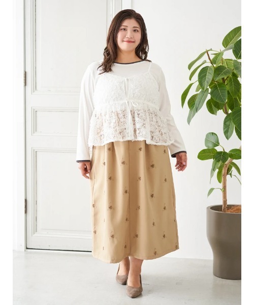 Re-J&SUPURE（リジェイアンドスプル）の「【大きいサイズ】【Sasaki Mikiコラボ】[前後2WAY]レースリボンビスチェ（キャミソール・レディース・オフホワイト/ブラック・XXX-LARGE/XX-LARGE/XXXX-LARGE）」の22枚目の写真