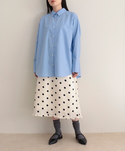 fredy emue（フレディエミュ）の「2WAYオーバーシャツ（シャツ/ブラウス・レディース・ブラウン系その他/サックスブルー/ミント/ブルー系その他・38）」の6枚目の写真