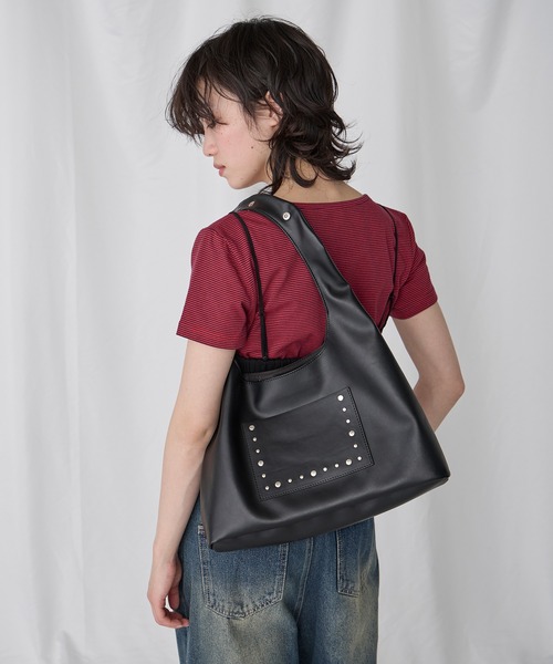 Unblend（アンブレンド）の「【Unblend】2way スタッズトライアングルショルダーバッグ（ハンドバッグ・レディース・レモンイエロー/ブラック/ブラウン・FREE）」の20枚目の写真