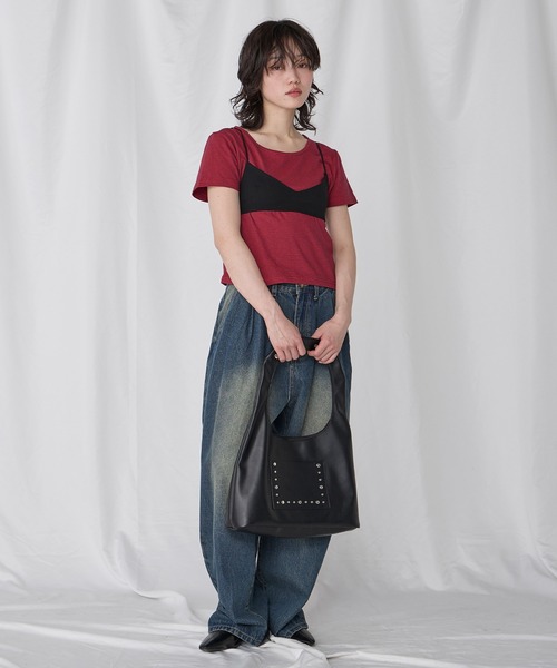 Unblend（アンブレンド）の「【Unblend】2way スタッズトライアングルショルダーバッグ（ハンドバッグ・レディース・レモンイエロー/ブラック/ブラウン・FREE）」の21枚目の写真