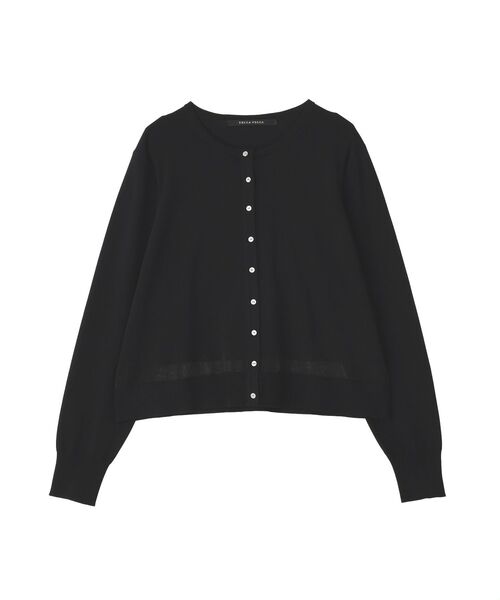 YECCA VECCA（イェッカヴェッカ）の「シアーMIXカーディガン（カーディガン/ボレロ・レディース・イエロー/オフホワイト/ブラック/ブルー・FREE）」の3枚目の写真