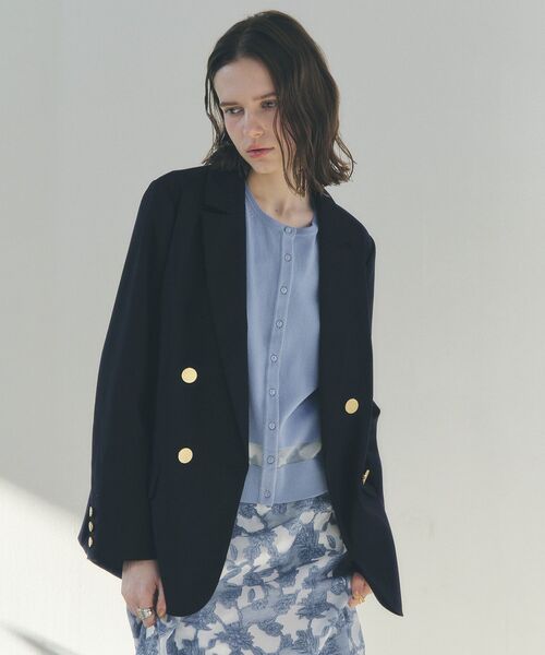 YECCA VECCA（イェッカヴェッカ）の「シアーMIXカーディガン（カーディガン/ボレロ・レディース・イエロー/オフホワイト/ブラック/ブルー・FREE）」の10枚目の写真