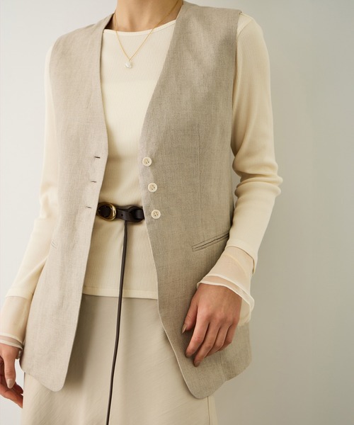 ROPE'（ロペ）の「シアーフレア袖ドッキングカットソー/イージーケア（Tシャツ/カットソー・レディース・ブラック/ホワイト・FREE）」の8枚目の写真