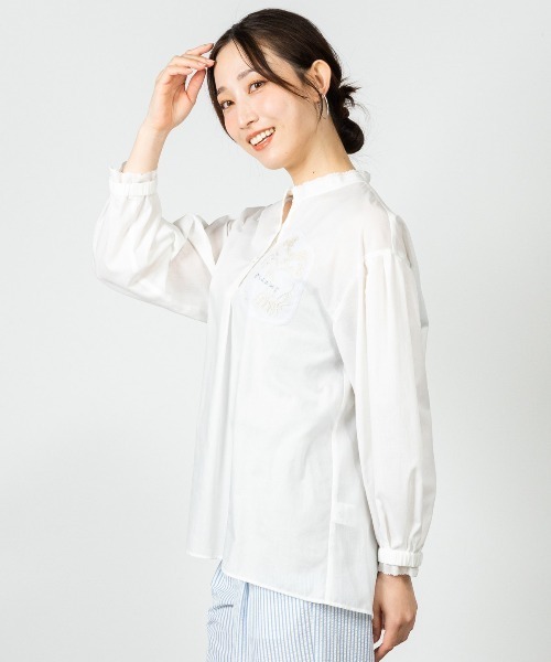 STUDIO PICONE(スタジオピッコーネ)の「コットン混チュール刺繍速乾ブラウス(シャツ/ブラウス・レディース・ホワイト/ブラック/ブルー/ライトパープル・LL/L/M)」の22枚目の写真