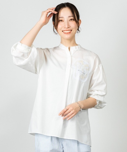 STUDIO PICONE(スタジオピッコーネ)の「コットン混チュール刺繍速乾ブラウス(シャツ/ブラウス・レディース・ホワイト/ブラック/ブルー/ライトパープル・LL/L/M)」の21枚目の写真