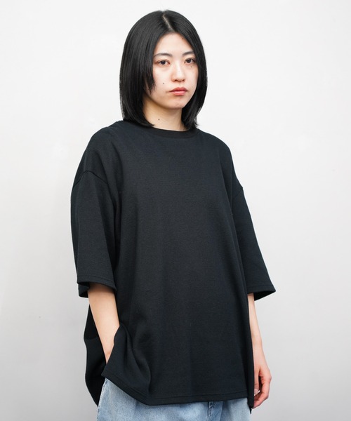 HARVESTY(ハーベスティ)の「HARVESTY/ハーベスティー JUMBO WAFFLE SS TEE ジャンボ ワッフル ショートスリーブTシャツ(Tシャツ/カットソー・レディース・オフホワイト/ブラック・1/2)」の2枚目の写真