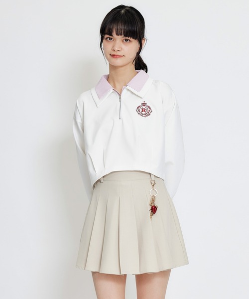 REDYAZEL（レディアゼル）の「エンブレムダブルカラーカットプルオーバー（Tシャツ/カットソー・レディース・オフホワイト/ミント/ネイビー・FREE）」の7枚目の写真