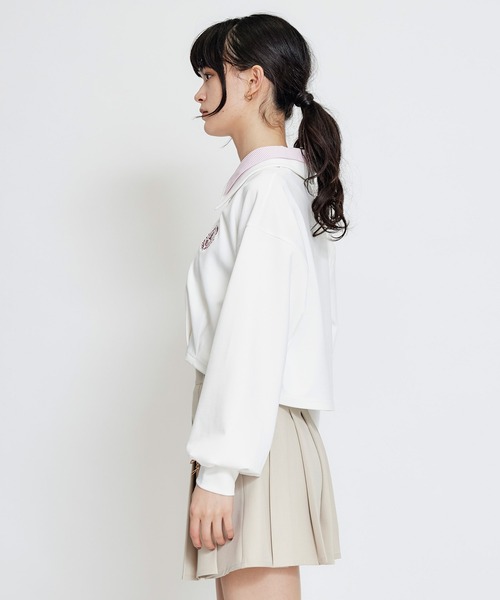 REDYAZEL（レディアゼル）の「エンブレムダブルカラーカットプルオーバー（Tシャツ/カットソー・レディース・オフホワイト/ミント/ネイビー・FREE）」の11枚目の写真