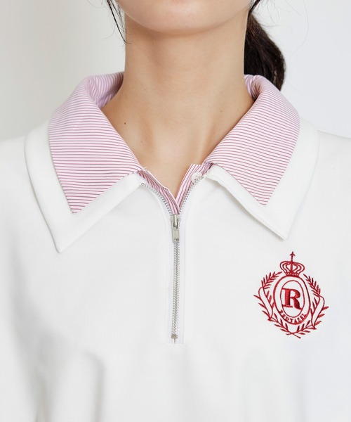 REDYAZEL（レディアゼル）の「エンブレムダブルカラーカットプルオーバー（Tシャツ/カットソー・レディース・オフホワイト/ミント/ネイビー・FREE）」の13枚目の写真