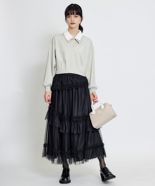 REDYAZEL（レディアゼル）の「エンブレムダブルカラーカットプルオーバー（Tシャツ/カットソー・レディース・オフホワイト/ミント/ネイビー・FREE）」の16枚目の写真