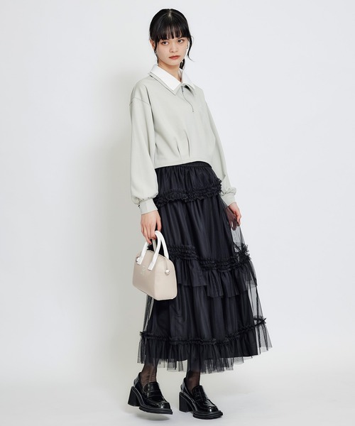 REDYAZEL（レディアゼル）の「エンブレムダブルカラーカットプルオーバー（Tシャツ/カットソー・レディース・オフホワイト/ミント/ネイビー・FREE）」の17枚目の写真