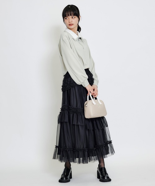 REDYAZEL（レディアゼル）の「エンブレムダブルカラーカットプルオーバー（Tシャツ/カットソー・レディース・オフホワイト/ミント/ネイビー・FREE）」の19枚目の写真