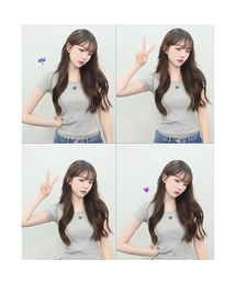 スティッチUネック半袖Tシャツ[4色]