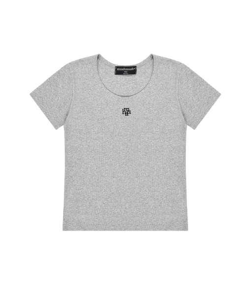 muahmuah（ムーアムーア）の「スティッチUネック半袖Tシャツ[4色]（Tシャツ/カットソー・レディース・グレー/アイボリー/ブラック/ネイビー・FREE）」の13枚目の写真