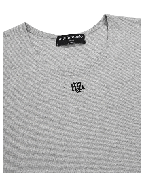 muahmuah（ムーアムーア）の「スティッチUネック半袖Tシャツ[4色]（Tシャツ/カットソー・レディース・グレー/アイボリー/ブラック/ネイビー・FREE）」の14枚目の写真