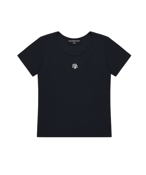 muahmuah（ムーアムーア）の「スティッチUネック半袖Tシャツ[4色]（Tシャツ/カットソー・レディース・グレー/アイボリー/ブラック/ネイビー・FREE）」の19枚目の写真