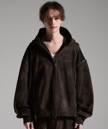 GRANCY（グランシー）の「【GRANCY】Triple Zip Design Dirty Hoodie / トリプルジップデザインダーティパーカー（パーカー）」