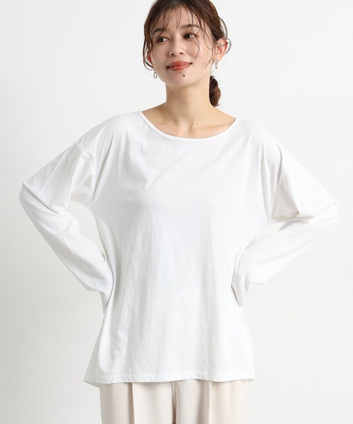 studio CLIP(スタディオクリップ)の「ベーシックシアーカラーロングTシャツ(Tシャツ/カットソー・レディース・ネイビー/イエロー/ピンク/ホワイト/グリーン・FREE)」の9枚目の写真