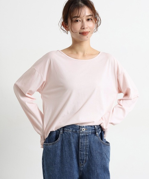 studio CLIP(スタディオクリップ)の「ベーシックシアーカラーロングTシャツ(Tシャツ/カットソー・レディース・ネイビー/イエロー/ピンク/ホワイト/グリーン・FREE)」の14枚目の写真