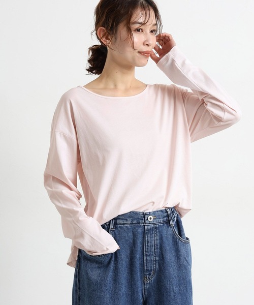 studio CLIP(スタディオクリップ)の「ベーシックシアーカラーロングTシャツ(Tシャツ/カットソー・レディース・ネイビー/イエロー/ピンク/ホワイト/グリーン・FREE)」の15枚目の写真