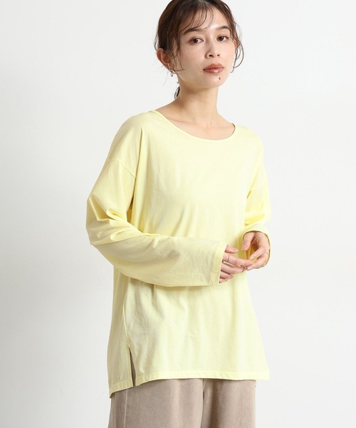 studio CLIP(スタディオクリップ)の「ベーシックシアーカラーロングTシャツ(Tシャツ/カットソー・レディース・ネイビー/イエロー/ピンク/ホワイト/グリーン・FREE)」の18枚目の写真