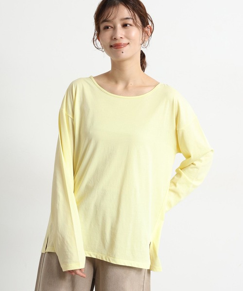 studio CLIP(スタディオクリップ)の「ベーシックシアーカラーロングTシャツ(Tシャツ/カットソー・レディース・ネイビー/イエロー/ピンク/ホワイト/グリーン・FREE)」の19枚目の写真