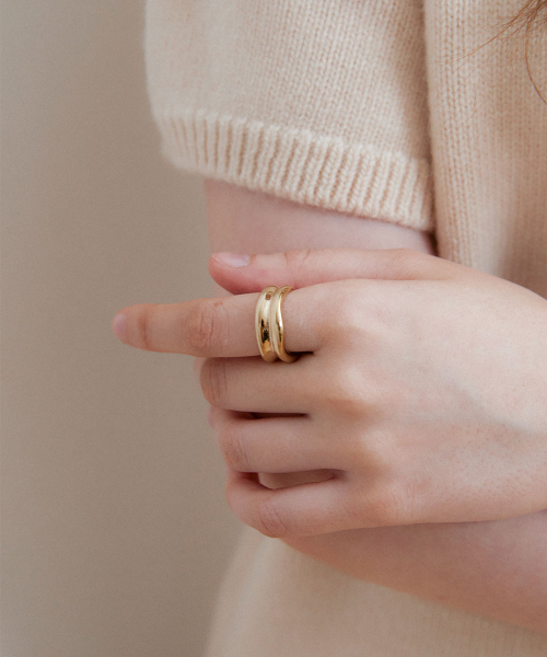 HALDEN（ハルデン）の「wave fold ring (R014_gold)（リング・レディース・その他・FREE）」の2枚目の写真