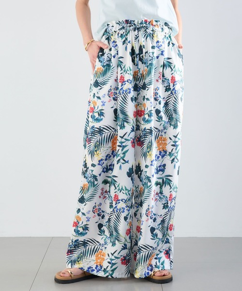 BARNYARDSTORM（バンヤードストーム）の「BARNYARDSTORM / フラワープリントイージーパンツ / ハンドウォッシャブル＜セットアップ対応＞【『ネルソンさん』YouTubeご紹介アイテム】（その他パンツ・レディース・ブラウン/ホワイト・M/S）」の3枚目の写真