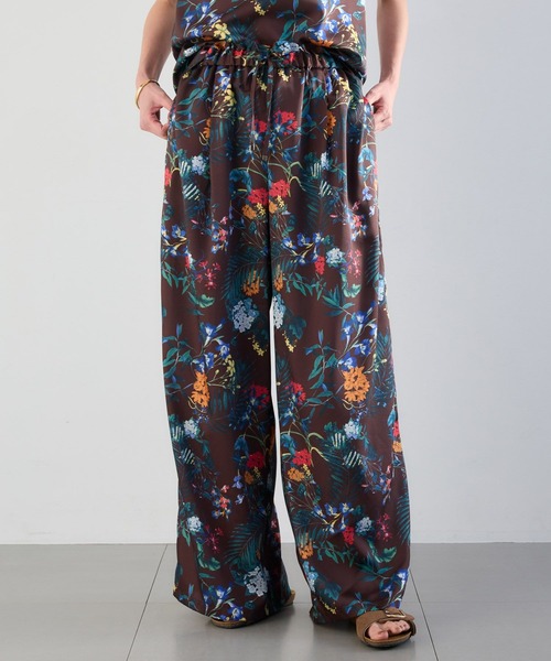 BARNYARDSTORM（バンヤードストーム）の「BARNYARDSTORM / フラワープリントイージーパンツ / ハンドウォッシャブル＜セットアップ対応＞【『ネルソンさん』YouTubeご紹介アイテム】（その他パンツ・レディース・ブラウン/ホワイト・M/S）」の7枚目の写真