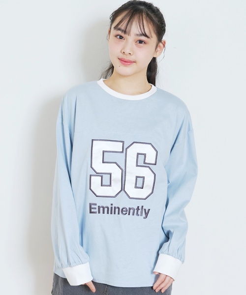 LOVETOXIC(ラブトキシック)の「【LTXC/綿100%】ナンバーアップリ長袖T(Tシャツ/カットソー・キッズ・ネイビー/トップグレー/オフホワイト/サックスブルー・130cm/M:150cm/S:140cm/L:160cm)」の1枚目の写真