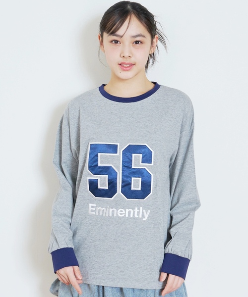 LOVETOXIC(ラブトキシック)の「【LTXC/綿100%】ナンバーアップリ長袖T(Tシャツ/カットソー・キッズ・ネイビー/トップグレー/オフホワイト/サックスブルー・130cm/M:150cm/S:140cm/L:160cm)」の3枚目の写真