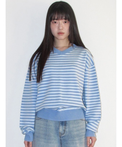 AMESWORLDWIDE（アメスワールドワイド）の「A'GEM/9 × .kom 『AMESWORLDWIDE/アメスワールドワイド』 BASIC V NECK KNIT/ベーシックVネックニット（ニット/セーター・レディース・ブルー/グレー/ライトブルー/グリーン・M/S）」の20枚目の写真