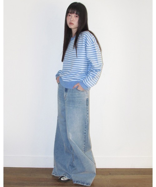 AMESWORLDWIDE（アメスワールドワイド）の「A'GEM/9 × .kom 『AMESWORLDWIDE/アメスワールドワイド』 BASIC V NECK KNIT/ベーシックVネックニット（ニット/セーター・レディース・ブルー/グレー/ライトブルー/グリーン・M/S）」の22枚目の写真