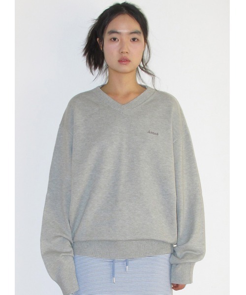 AMESWORLDWIDE（アメスワールドワイド）の「A'GEM/9 × .kom 『AMESWORLDWIDE/アメスワールドワイド』 BASIC V NECK KNIT/ベーシックVネックニット（ニット/セーター・レディース・ブルー/グレー/ライトブルー/グリーン・M/S）」の9枚目の写真