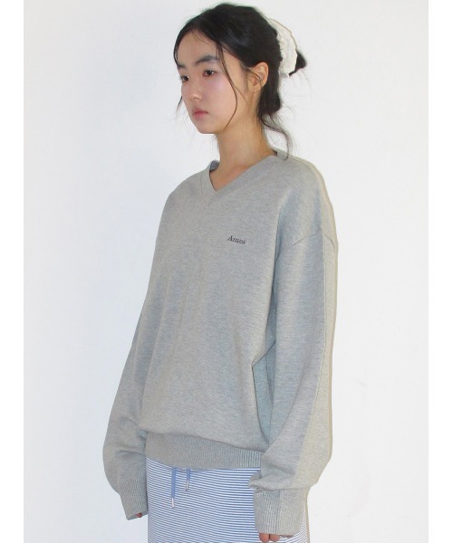 AMESWORLDWIDE（アメスワールドワイド）の「A'GEM/9 × .kom 『AMESWORLDWIDE/アメスワールドワイド』 BASIC V NECK KNIT/ベーシックVネックニット（ニット/セーター・レディース・ブルー/グレー/ライトブルー/グリーン・M/S）」の10枚目の写真