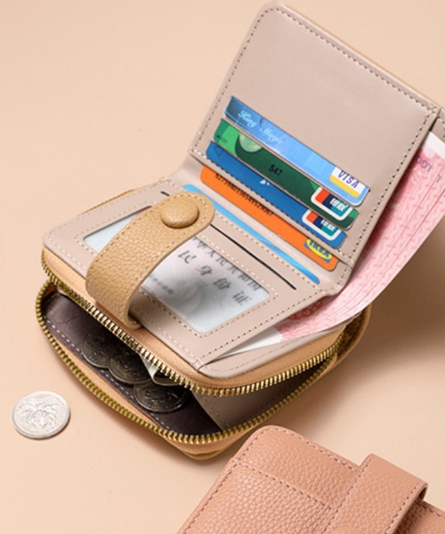 Mignonjour(ミニョンジュール)の「FReePLACe/ファスナー 折りたたみ財布 X12771(財布・レディース・ボルドー/ピンク/ブラック/グレー・FREE)」の3枚目の写真