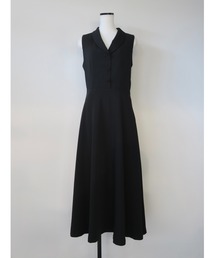 shawl collar sleeveless dress