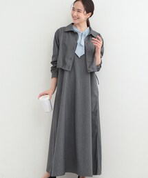 SHOO・LA・RUE | 【2点セット/S-LL】おとなの抜け感 ショート丈シャツ＋キャミワンピース(セットアップ)