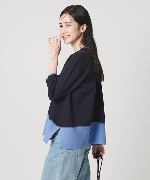 UNITED ARROWS(ユナイテッドアローズ)の「ミニマル 2WAY ニット ‐ウォッシャブル‐(ニット/セーター・レディース・ネイビー/グレー系/ダークブラウン・FREE)」の5枚目の写真