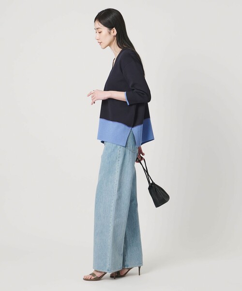 UNITED ARROWS(ユナイテッドアローズ)の「ミニマル 2WAY ニット ‐ウォッシャブル‐(ニット/セーター・レディース・ネイビー/グレー系/ダークブラウン・FREE)」の6枚目の写真