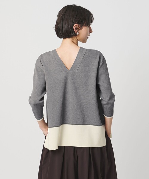 UNITED ARROWS(ユナイテッドアローズ)の「ミニマル 2WAY ニット ‐ウォッシャブル‐(ニット/セーター・レディース・ネイビー/グレー系/ダークブラウン・FREE)」の7枚目の写真