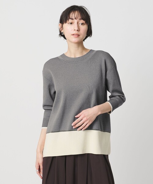 UNITED ARROWS(ユナイテッドアローズ)の「ミニマル 2WAY ニット ‐ウォッシャブル‐(ニット/セーター・レディース・ネイビー/グレー系/ダークブラウン・FREE)」の8枚目の写真