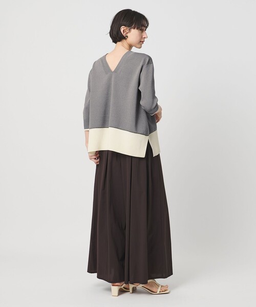 UNITED ARROWS(ユナイテッドアローズ)の「ミニマル 2WAY ニット ‐ウォッシャブル‐(ニット/セーター・レディース・ネイビー/グレー系/ダークブラウン・FREE)」の9枚目の写真