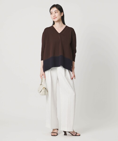 UNITED ARROWS(ユナイテッドアローズ)の「ミニマル 2WAY ニット ‐ウォッシャブル‐(ニット/セーター・レディース・ネイビー/グレー系/ダークブラウン・FREE)」の12枚目の写真