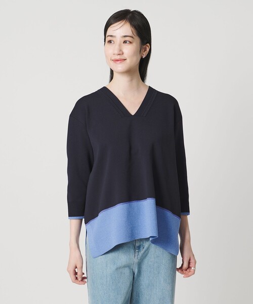 UNITED ARROWS(ユナイテッドアローズ)の「ミニマル 2WAY ニット ‐ウォッシャブル‐(ニット/セーター・レディース・ネイビー/グレー系/ダークブラウン・FREE)」の13枚目の写真