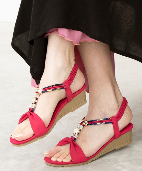 チャイハネ（チャイハネ）の「【チャイハネ】ギャリーサンダル（サンダル・レディース・グレー/ベージュ/グリーン/ピンク・L/M）」の4枚目の写真