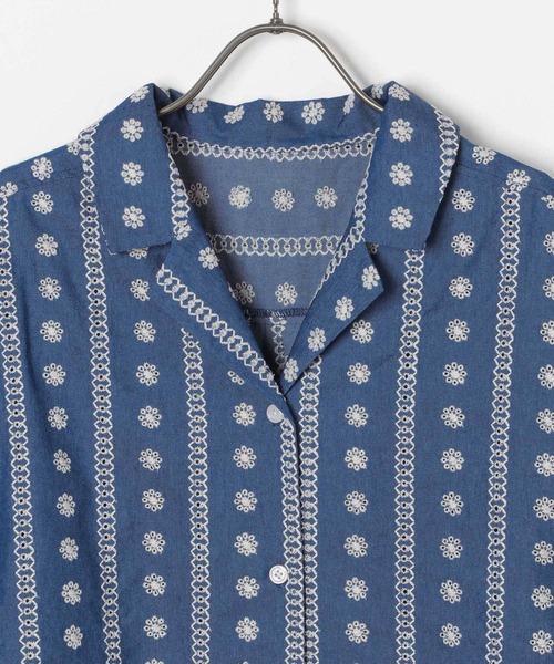 GEORGE'S(ジョージズ)の「デニム刺繍シャツ(シャツ/ブラウス・レディース・ブルー・FREE)」の14枚目の写真
